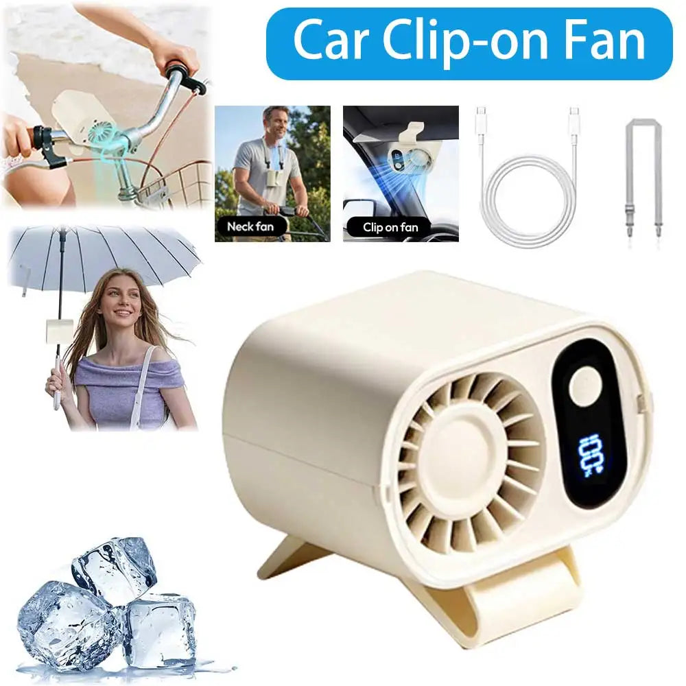 Cooling Car Fan - Outdoor Portable USB Clip On 5-Speed