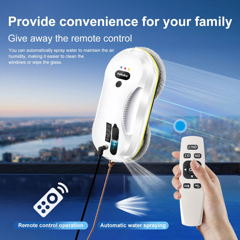 PuRuiKai Household Window Robot, Automatic Water Spray Cleaning
