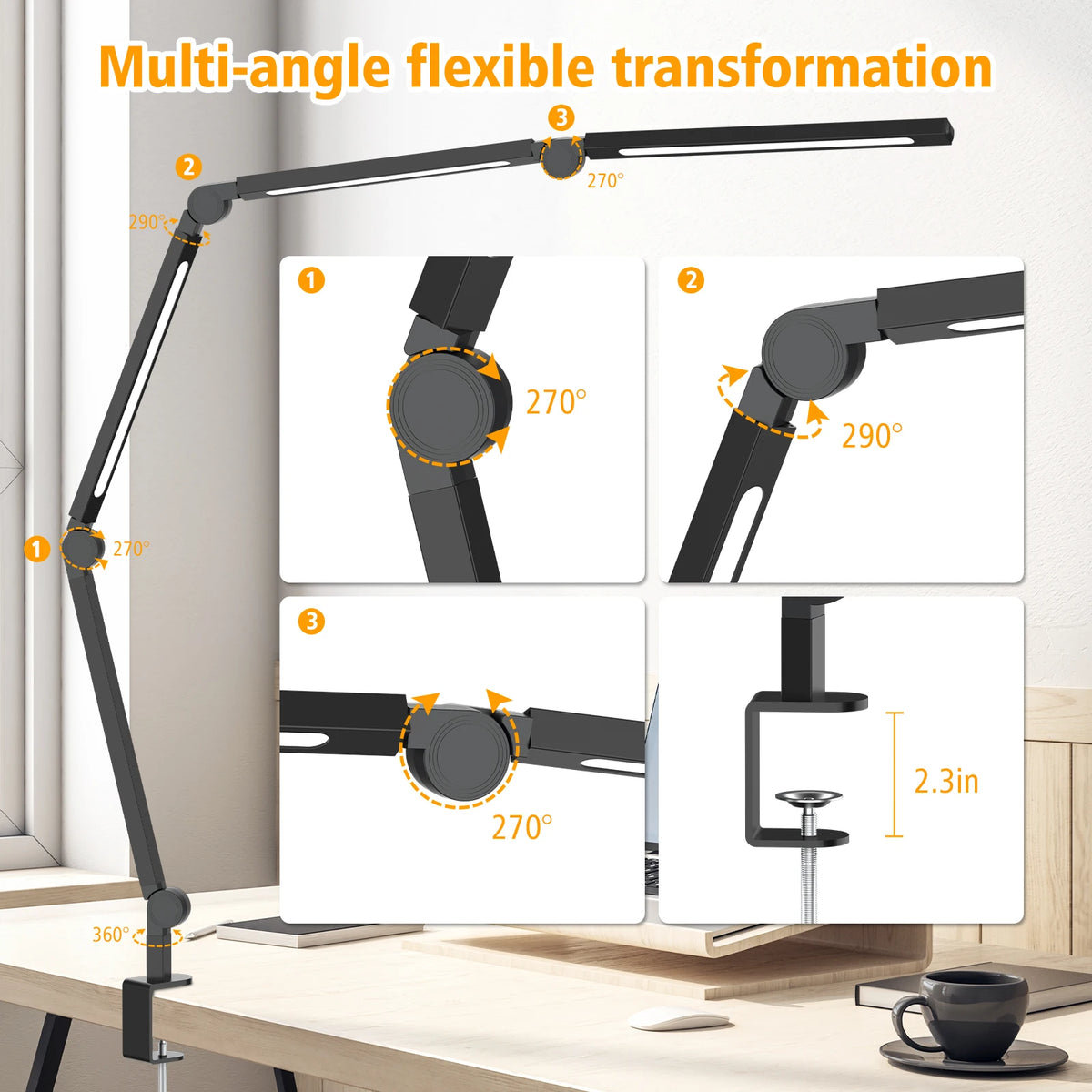 AILBTON Ultra Bright LED Clamp Desk Lamp