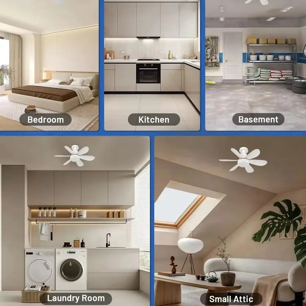 40W Ceiling Fan with Remote Control LED Light Fan