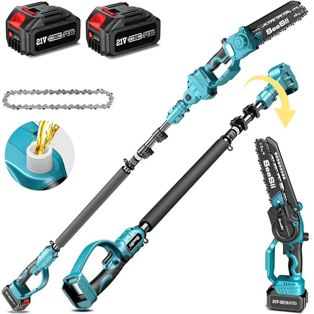 SEESII 2 in 1 Cordless 8 inch Pole Saw Mini Chainsaw