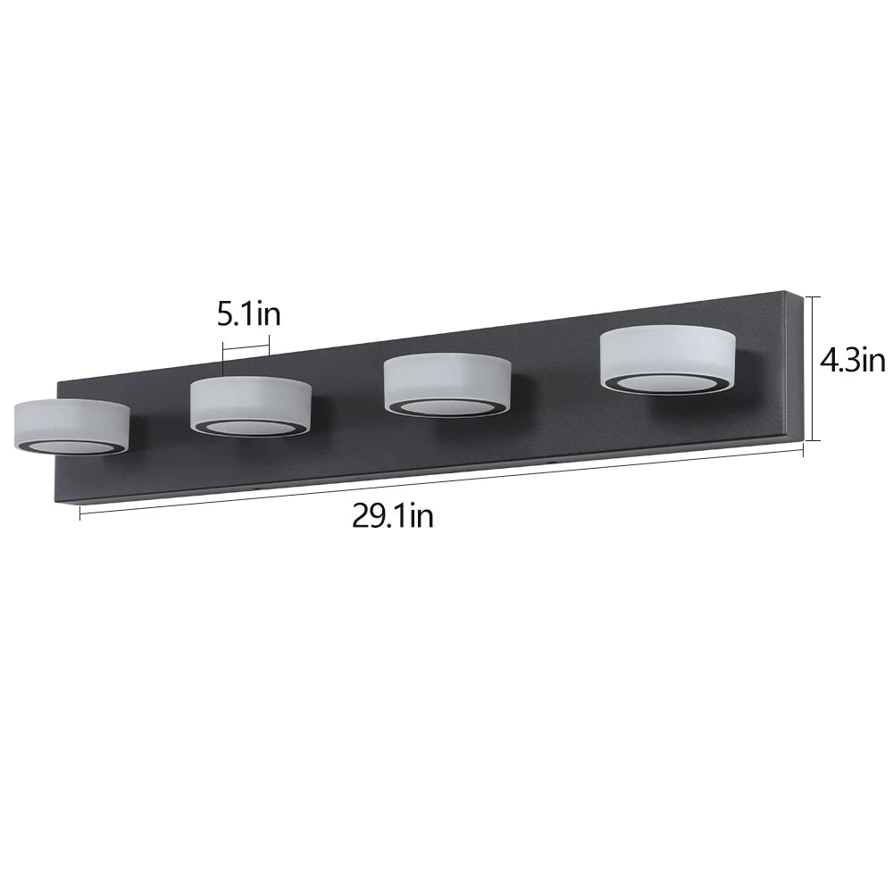 ARLGSITE Modern silver/black LED dressing area lighting
