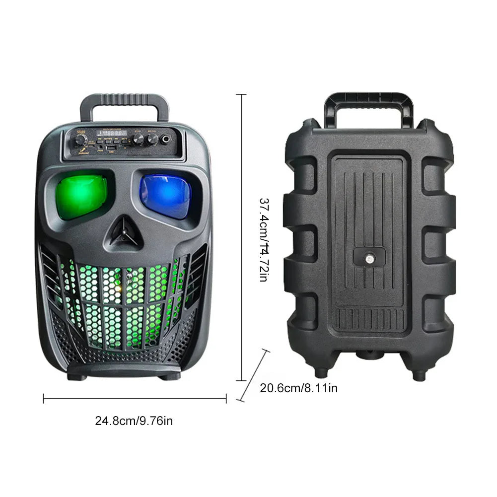 Skull Wireless Portable Speaker BT 5.0, 1 Mic Karaoke