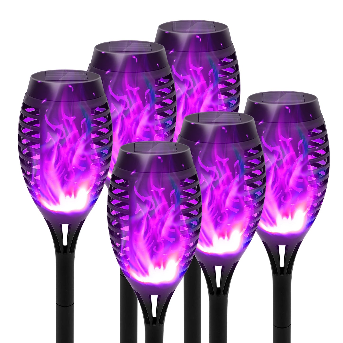 4/6/8/12Pcs Solar Flame Torch Light LED Flickering Outdoor