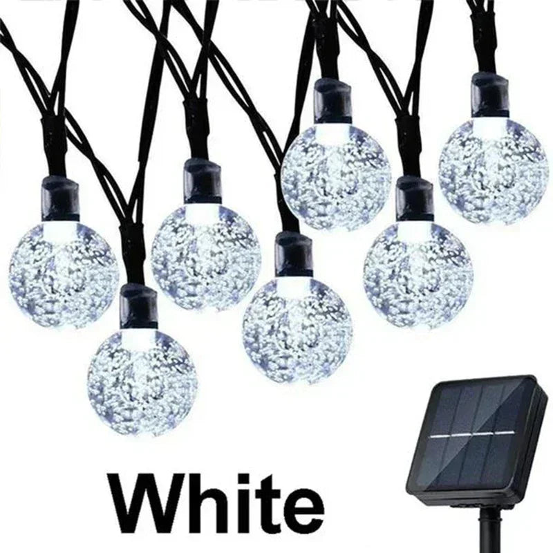 Solar String Lights Outdoor, Crystal Fairy Light, Christmas Garland