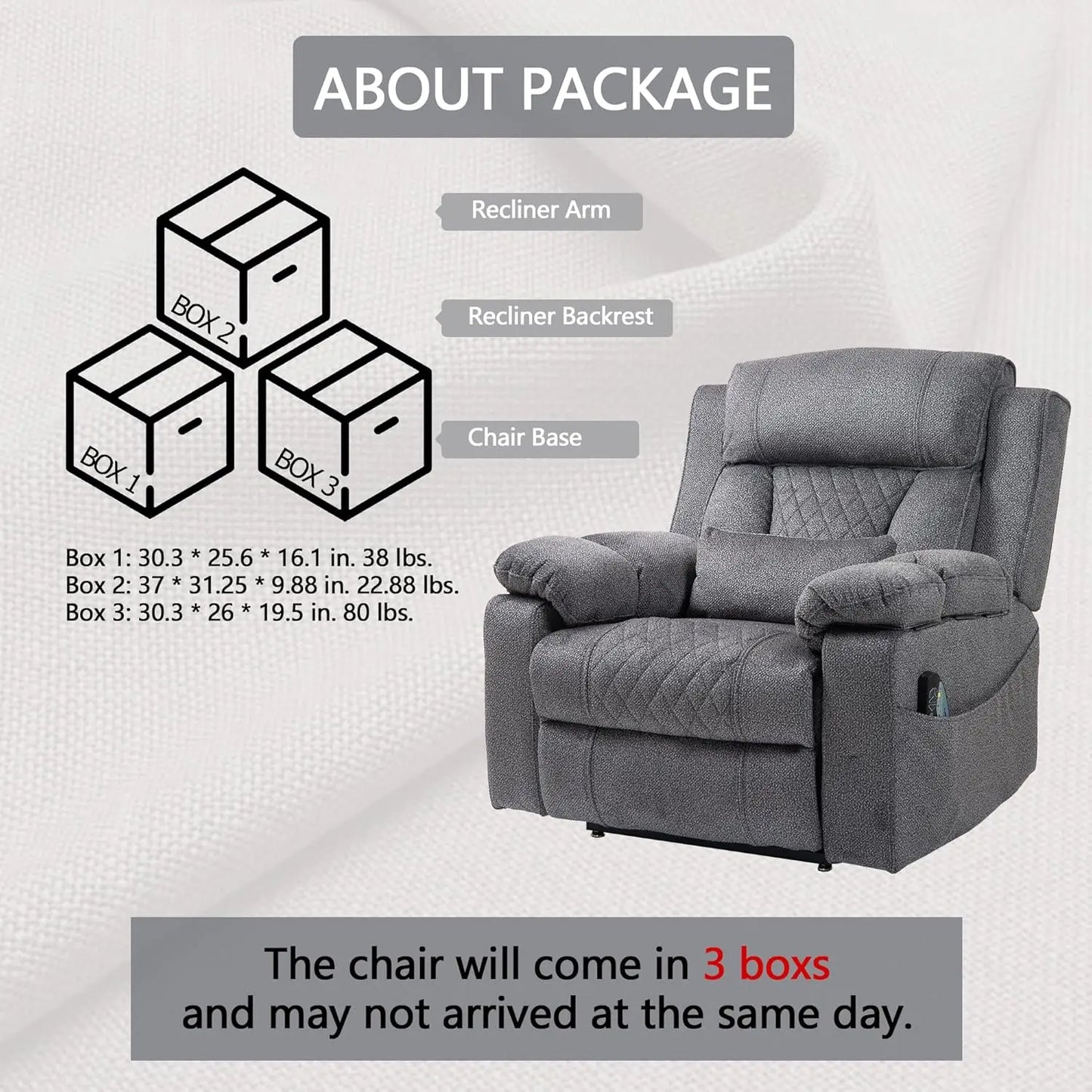 Large Power Lay Flat Lift Chair Oversized Recliner