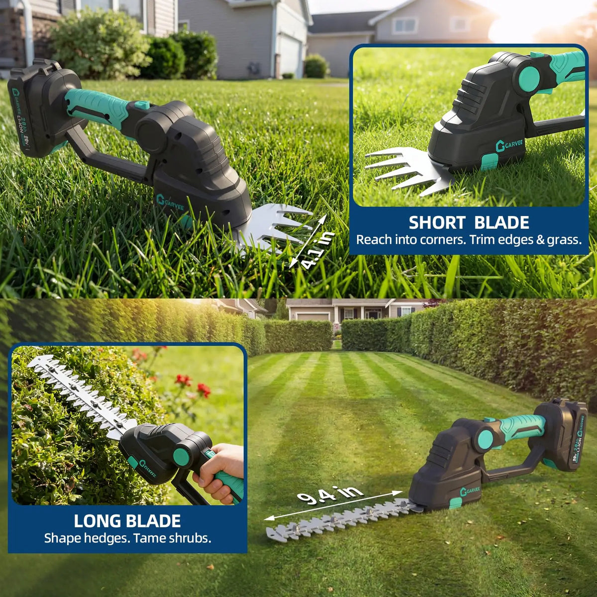 HiMISS 2-in-1 Cordless Grass Shear Hedge Trimmer