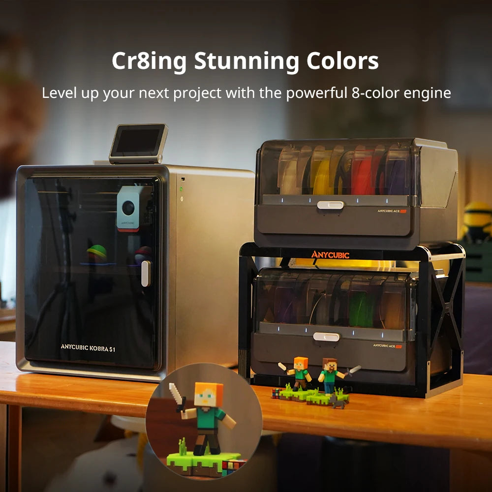Anycubic Kobra S1 Combo Multi-Color 3D Printer Max Speed 600mm/s