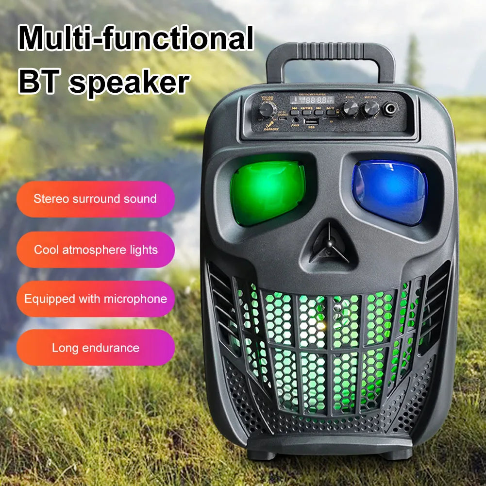 Skull Wireless Portable Speaker BT 5.0, 1 Mic Karaoke