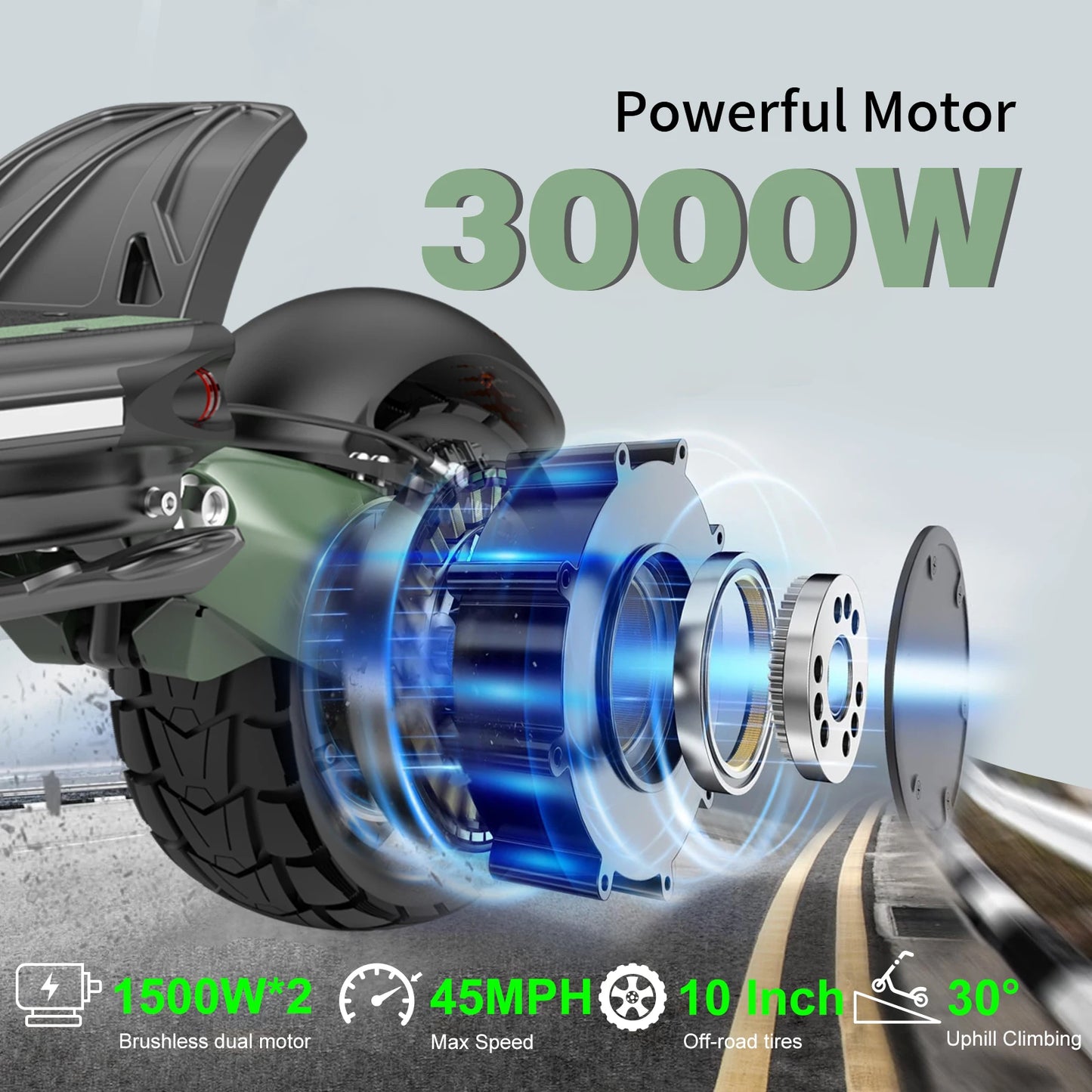 NANROBOT D6+ MAX Electric Scooter for Adults, 3000W Dual Motor