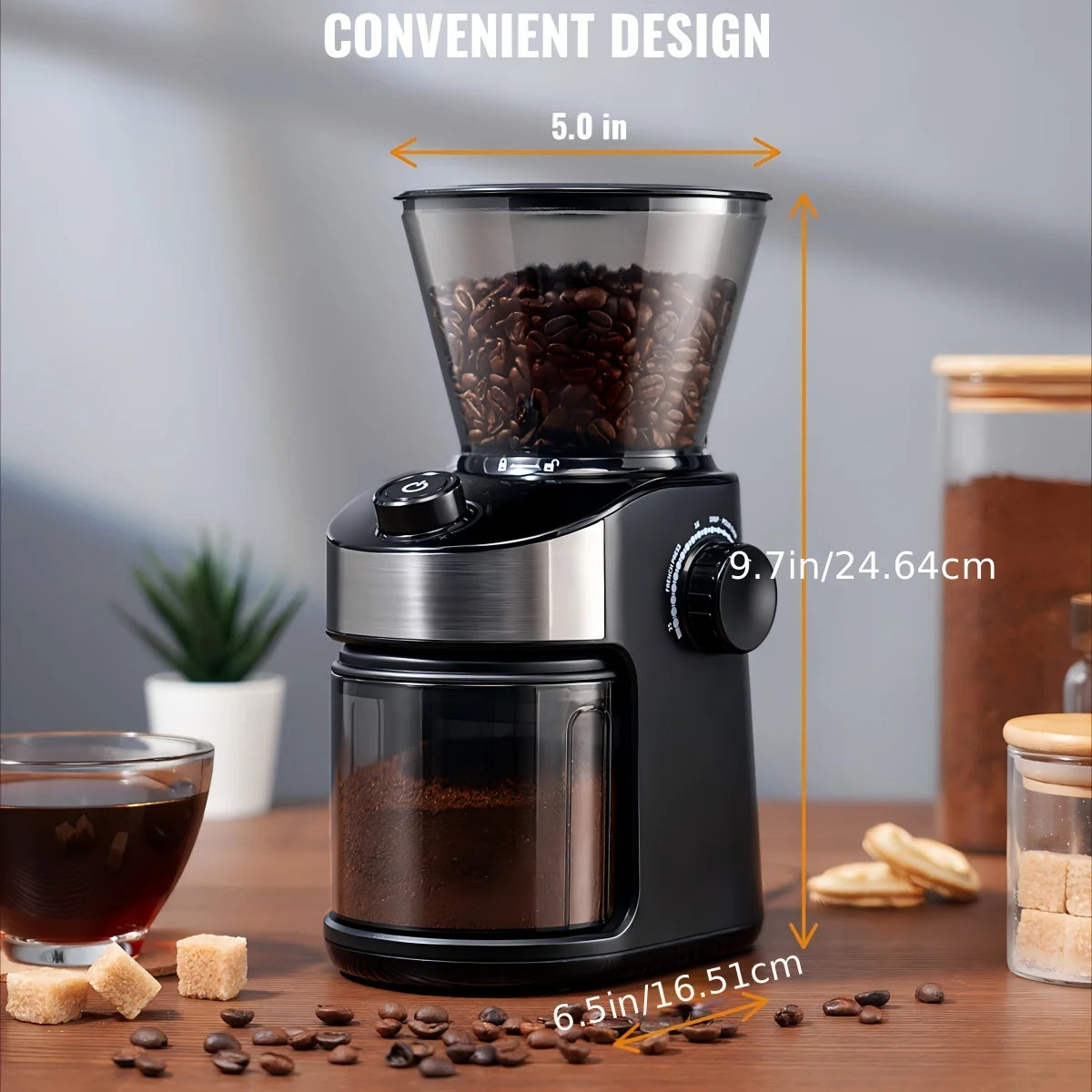 Coffee Grinder Burr Electric, Automatic Coffee Bean Grinder