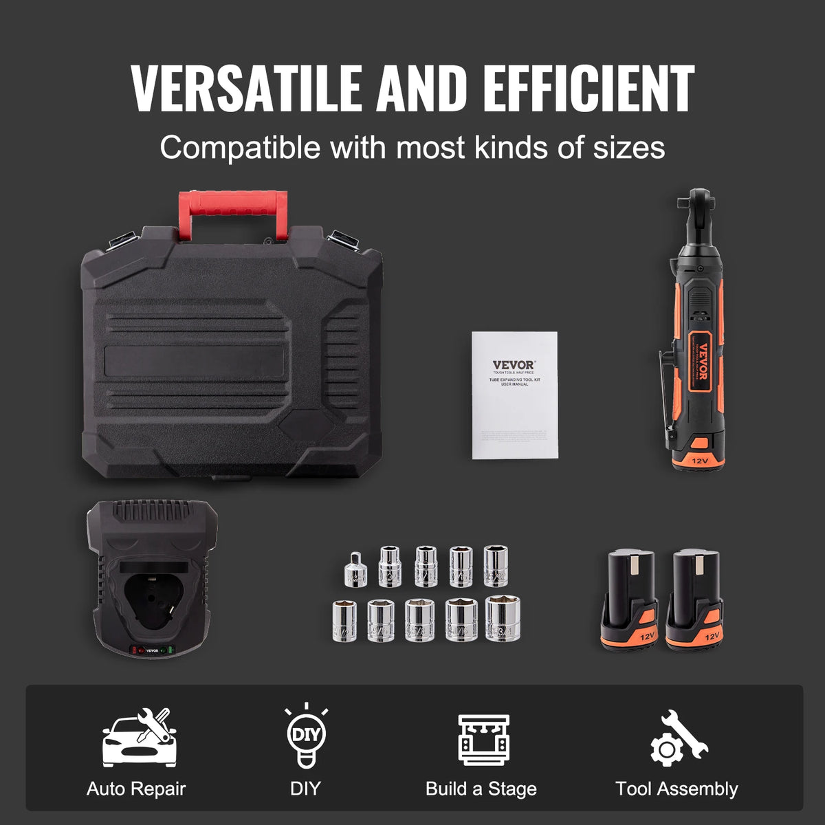 SucceBuy 3/8  Cordless Electric Ratchet Wrench