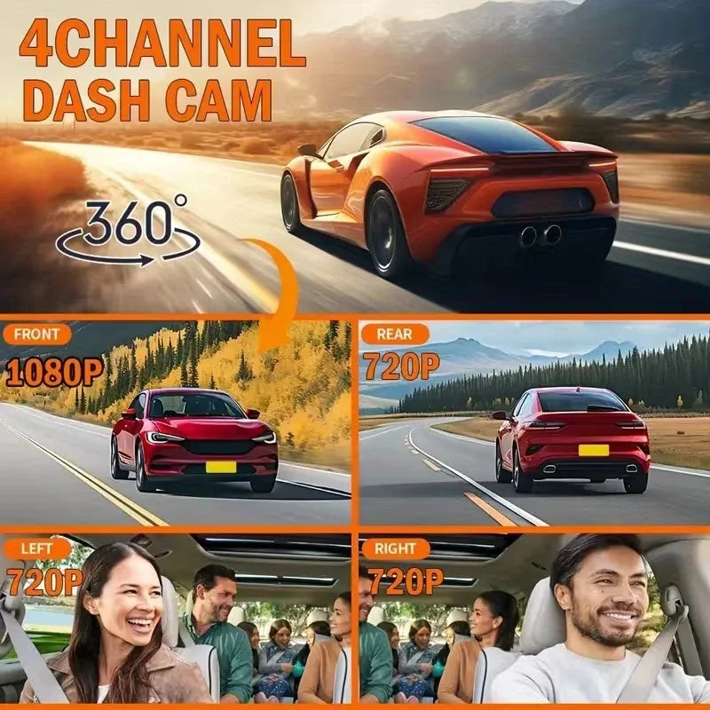 Baideluo Dash Cam Vehicle DVR video recorder 4 cameras