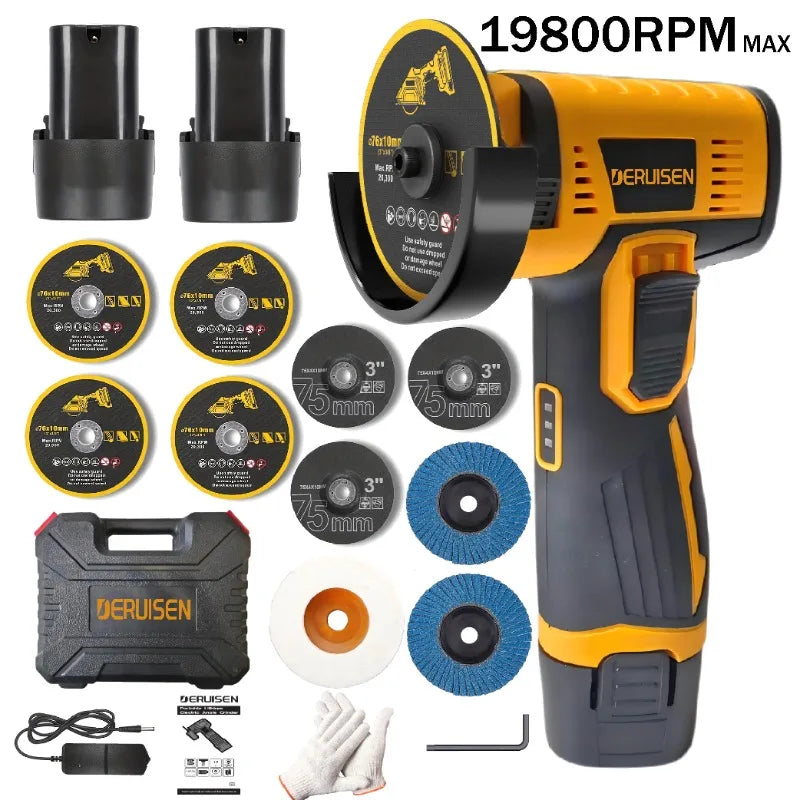 DERUISEN 19800 RPM Mini Wireless Angle Grinder