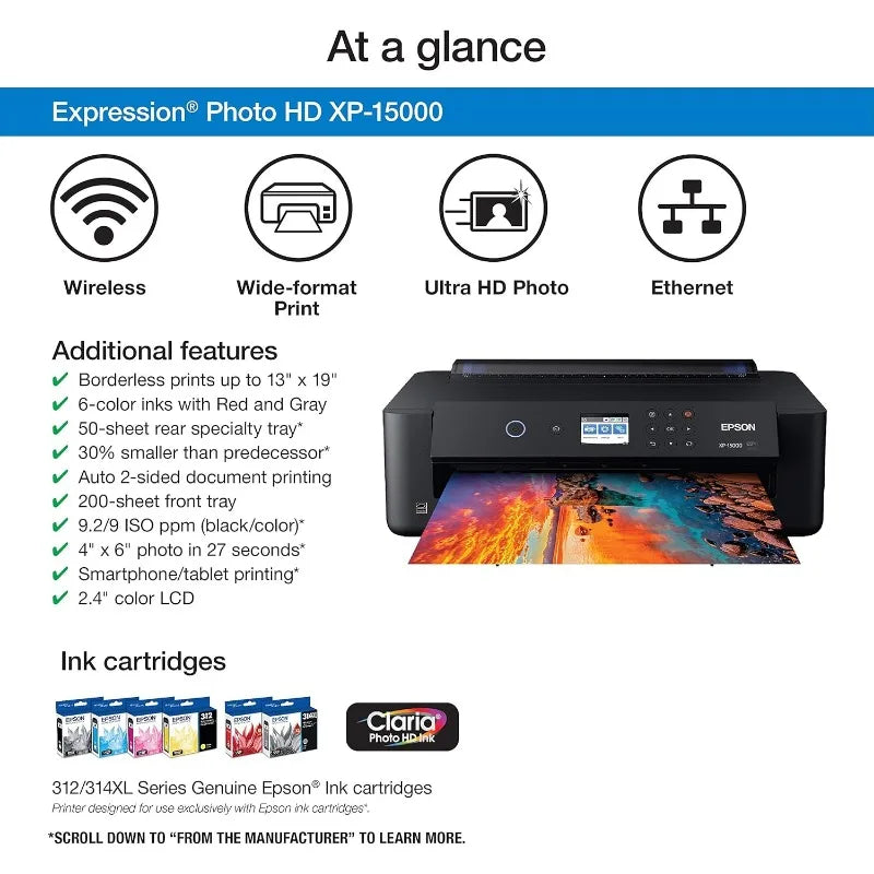 Epson Expression Photo HD XP-15000 Wireless Color Wide-Format Printer