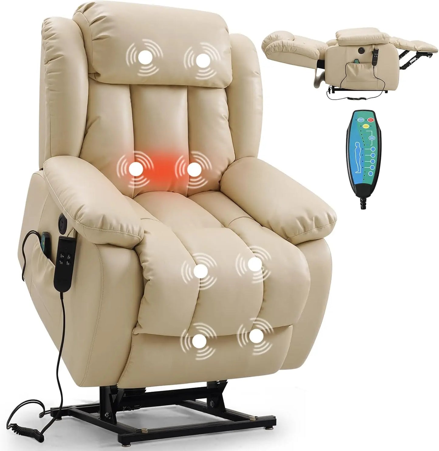 PARKOL Power Lift Recliner Chair for Seniors, Breathable Leather