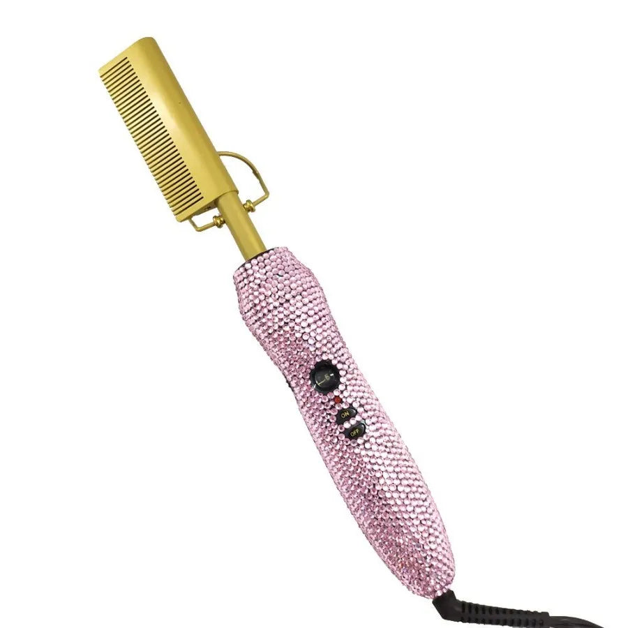 GOIPLE 3-In-1 Electric Hot Press Straightening Curler Comb Set