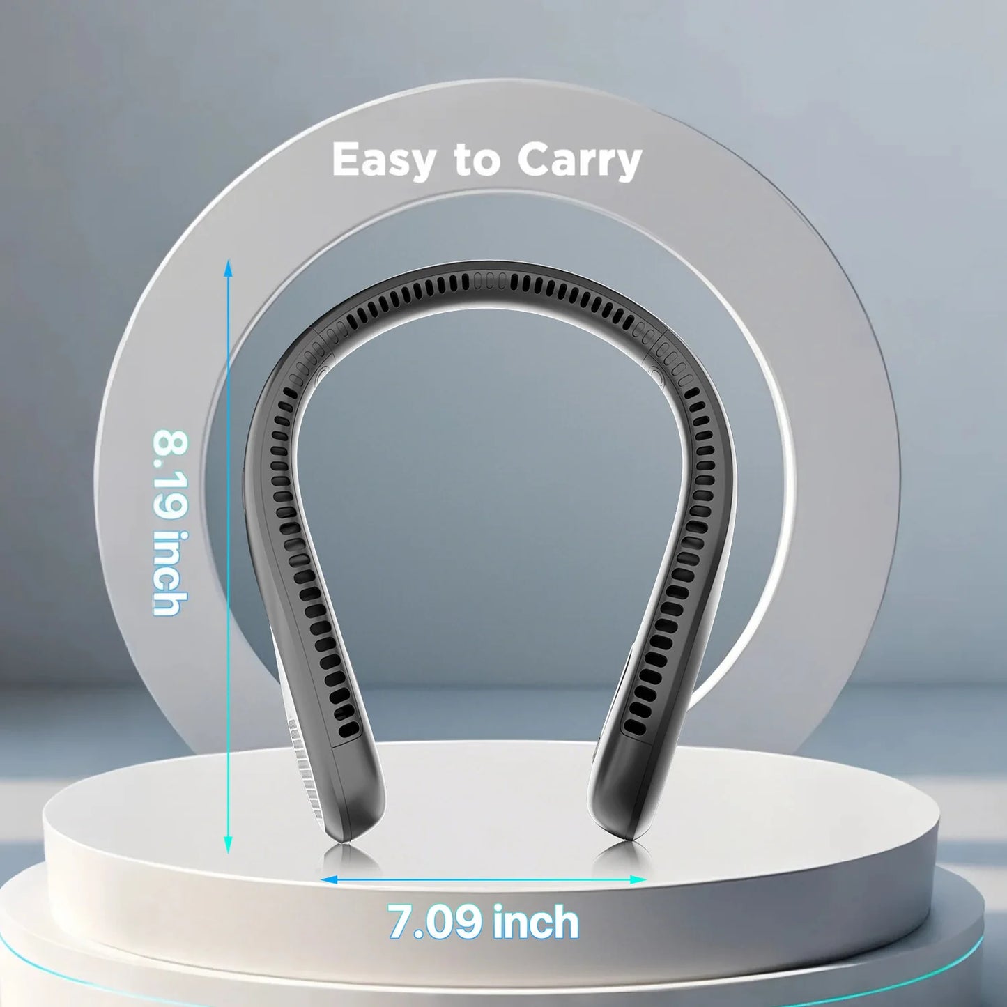 Neck Fan Bladeless, USB Rechargeable Hanging Wearable Fan