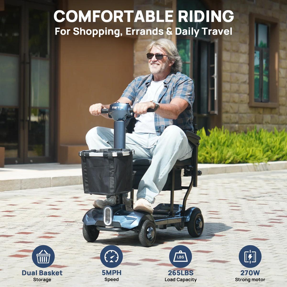4-Wheel All-Terrain Mobility Scooter for Seniors