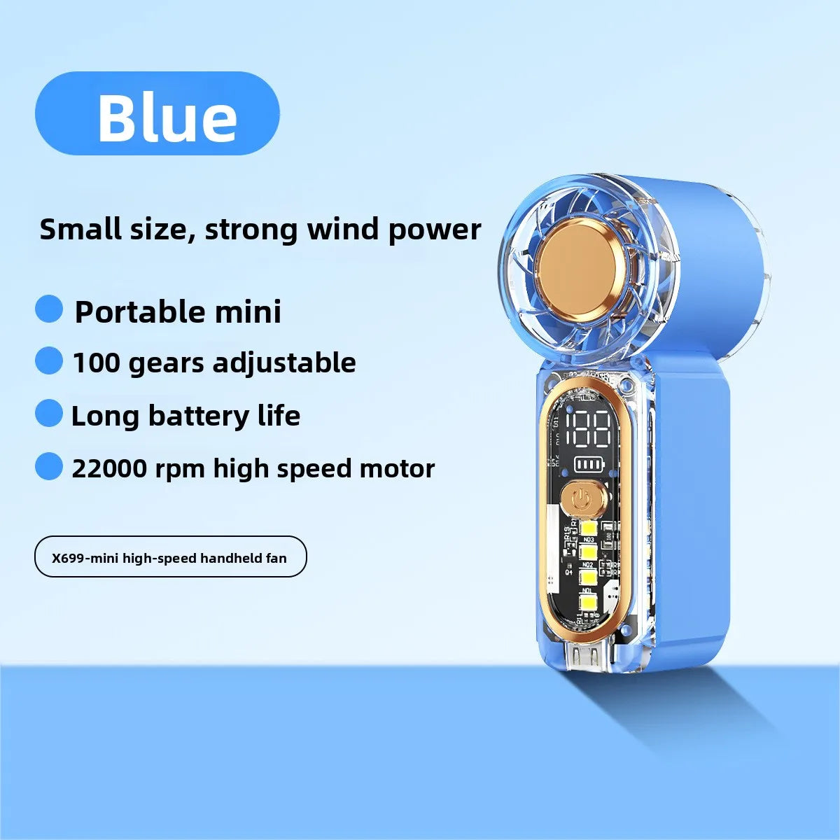 High Velocity Portable USB Charging Handheld Fan
