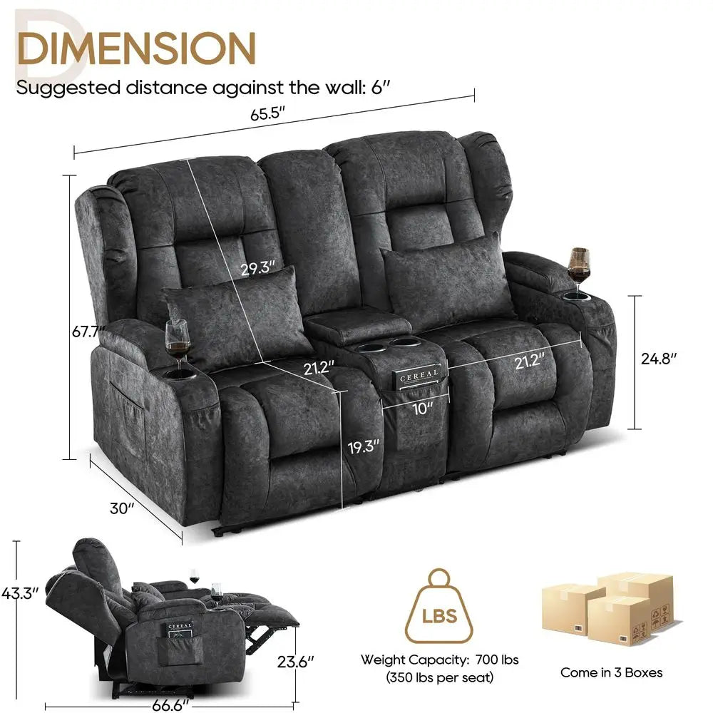Leather Living Room Furniture Set Reclining Sofa Set Loveseat