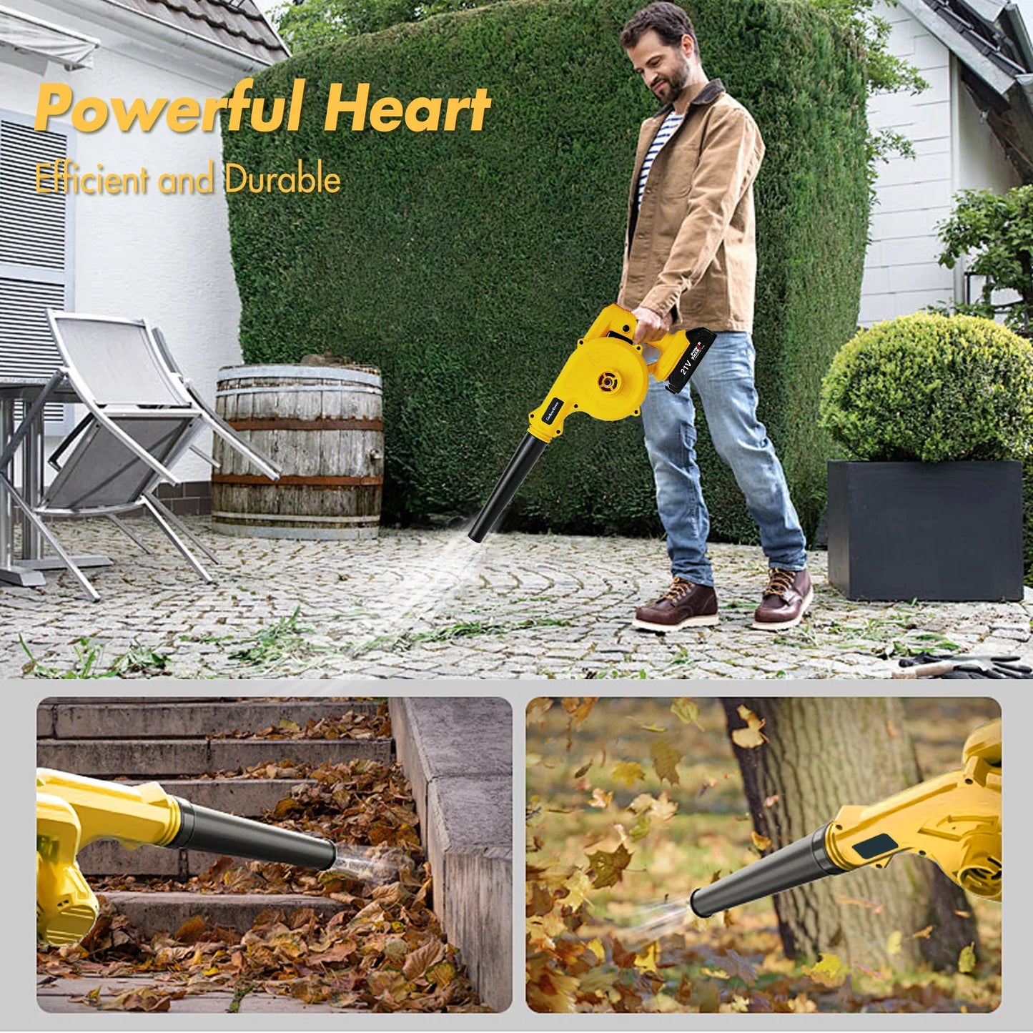 Blower 21V Portable Cordless Leaf Blower