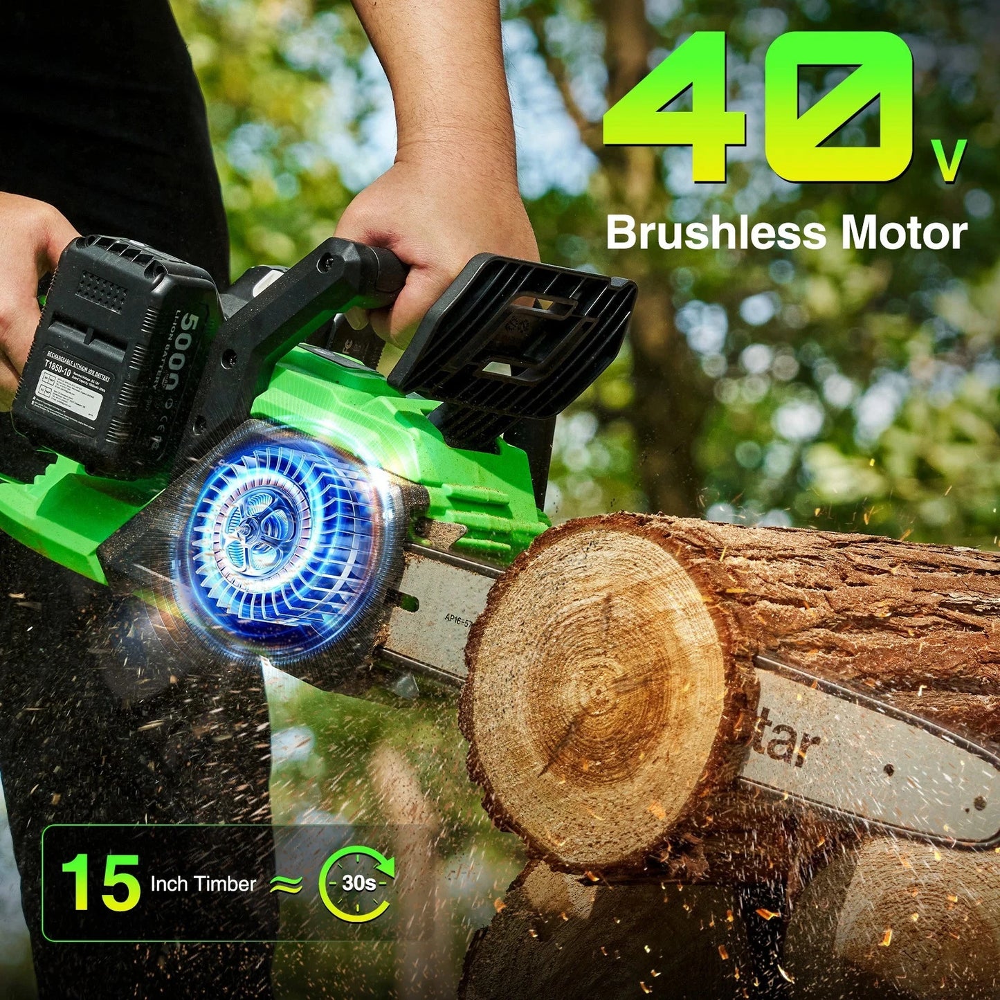 TaskStar 16 Inch Brushless Chainsaw Automatic Oiling