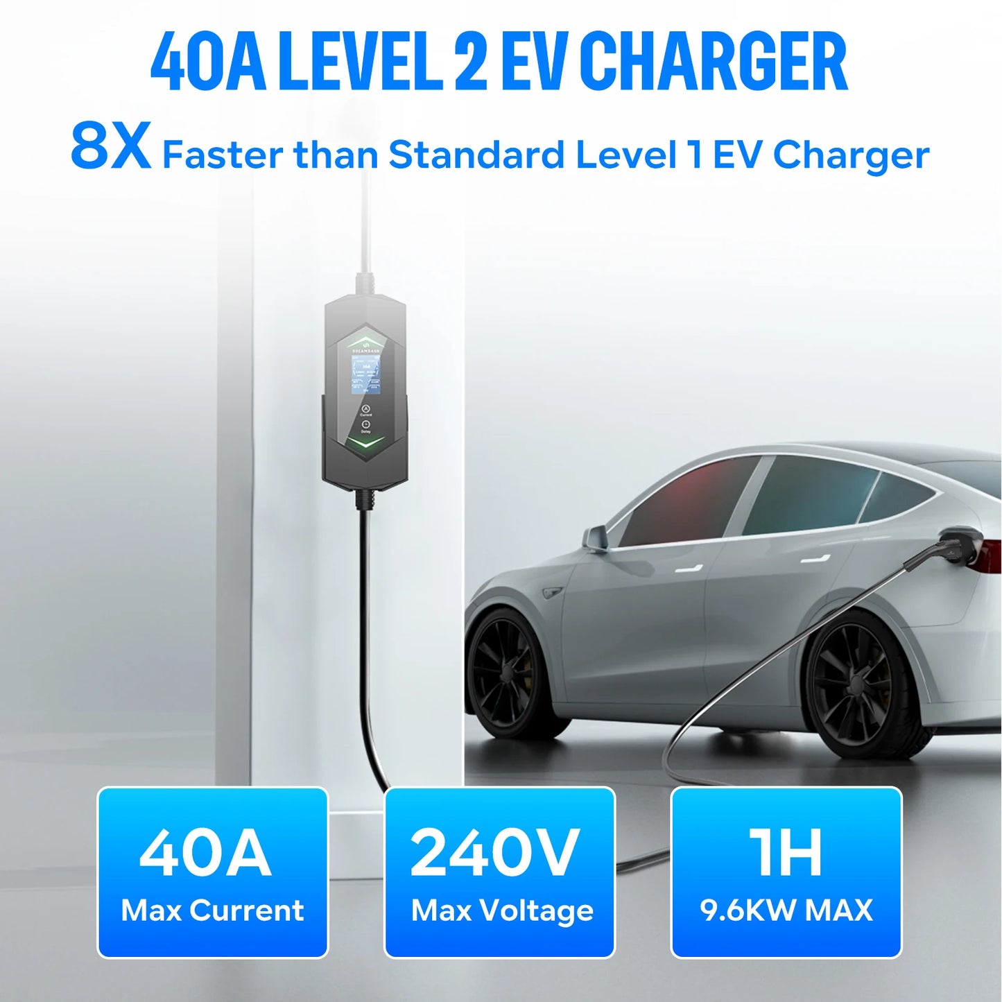 Dreamdash  Level 2 EV Charger SAE J1772 EVs 25ft
