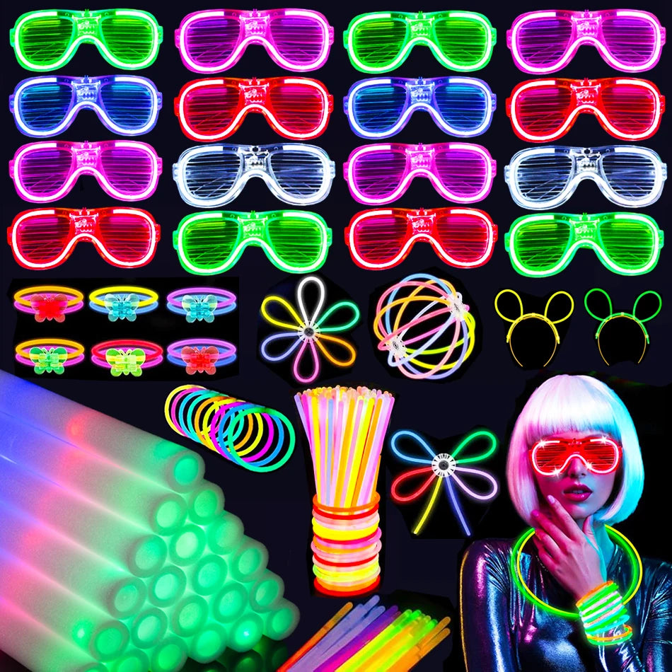 250 PCS Glow In The Dark Party Supplies