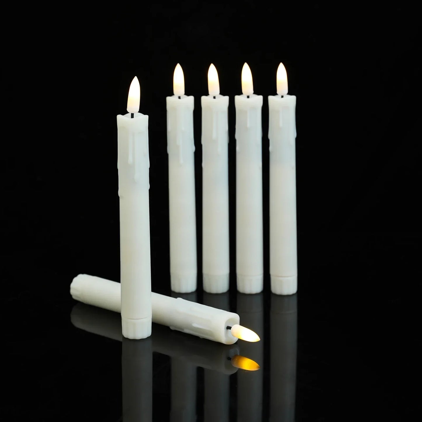 3/4/5 Pieces 7 inch Warm White Short Smokeless Decorative LED Taper Candles