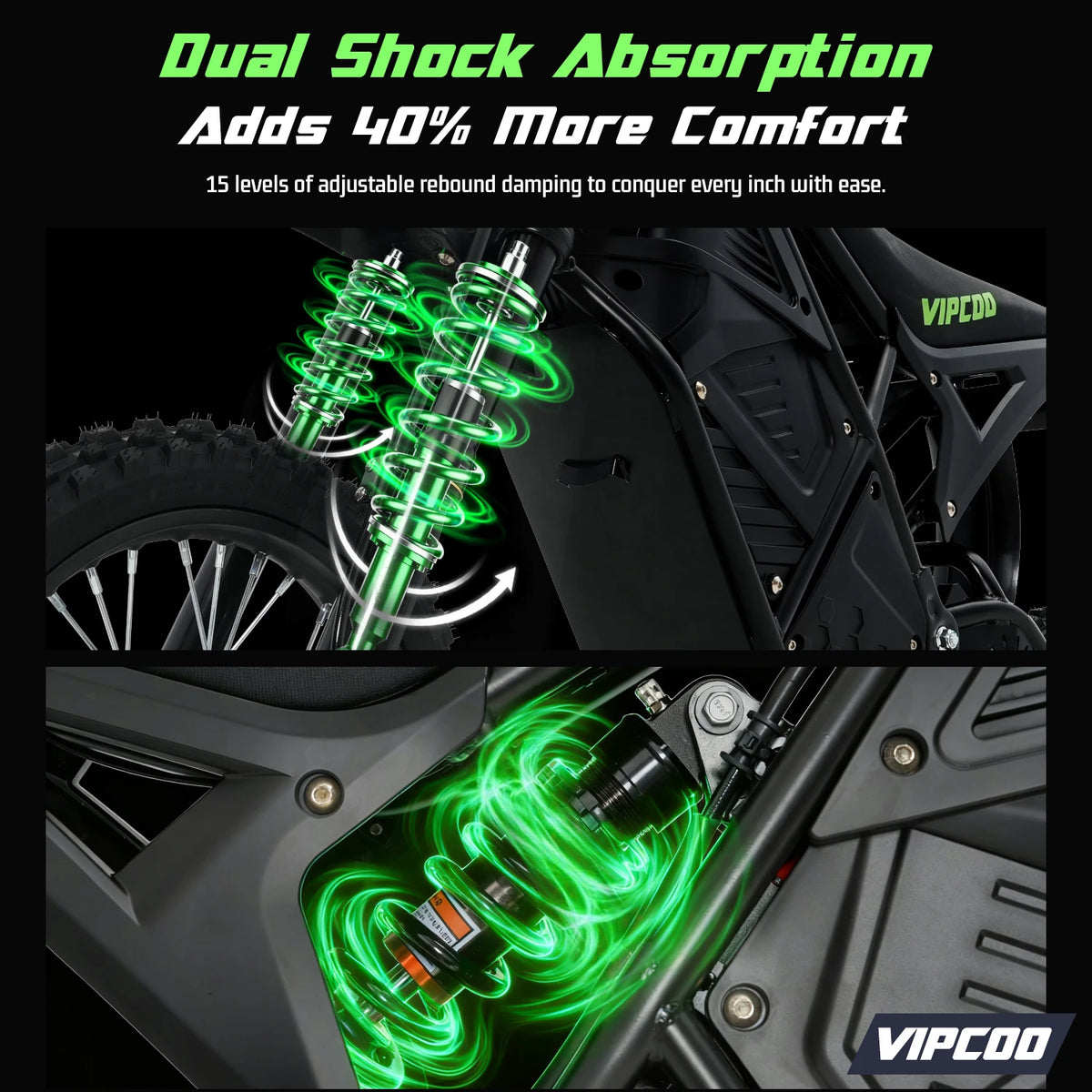 VIPCOO H3 Electric Dirt Bike 3500W 48V23AH Electric Motorcycle