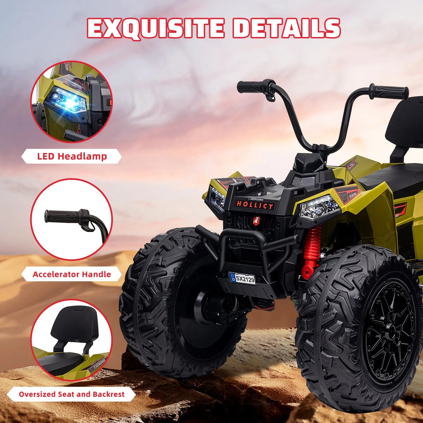 HiMISS Kids Electric ATV 24V Ride On Car Toys