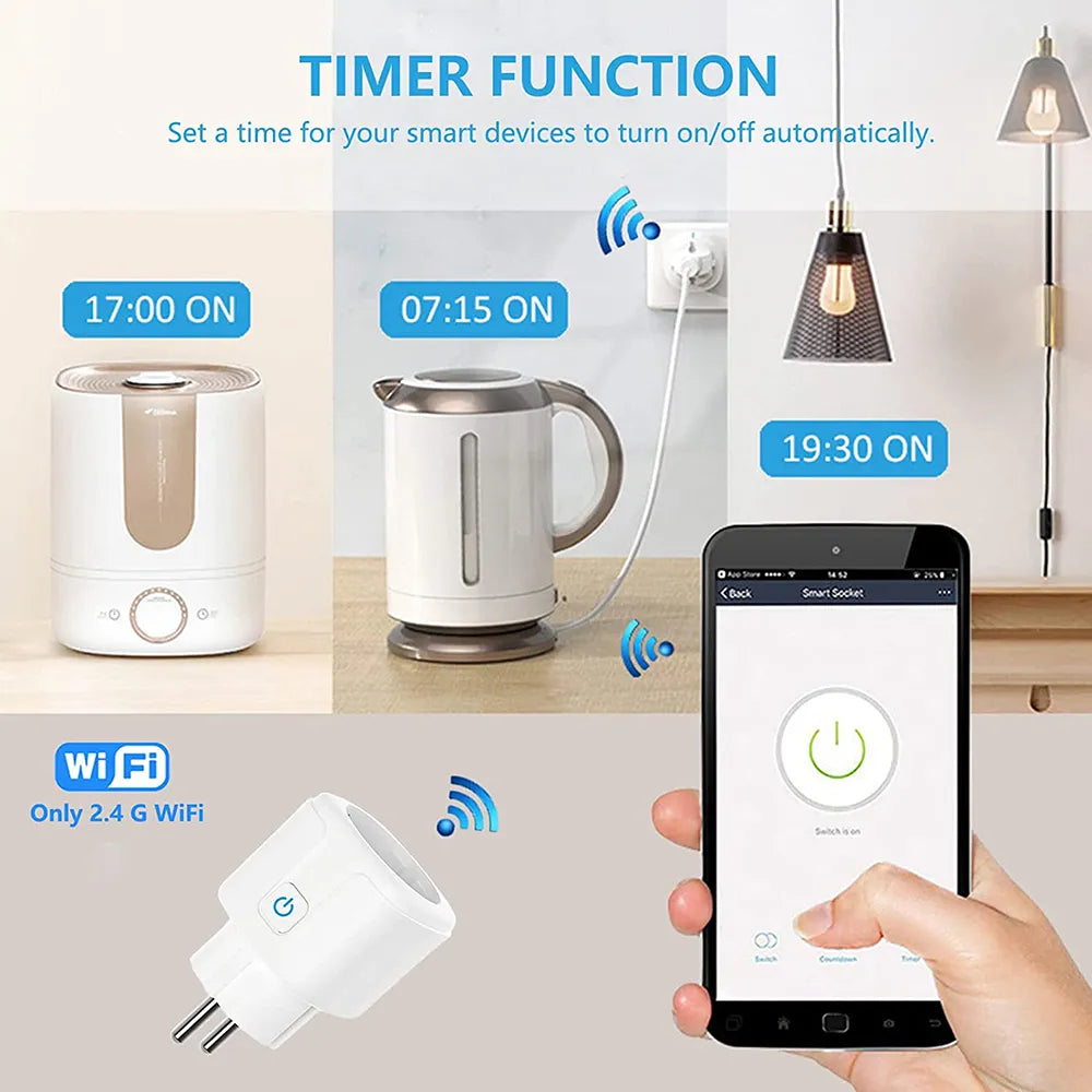 Tuya 16A,20A Smart Plug WiFi Socket Power Monitoring