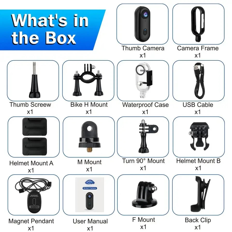 KIDKD 4K Mini Body Camera 64GB Action Cam with Audio & Video