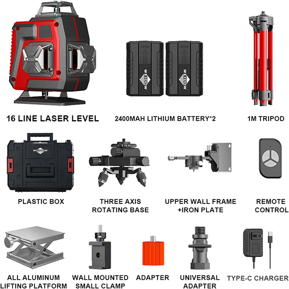 WEIDDW 4D 16 Lines Professional Laser Level