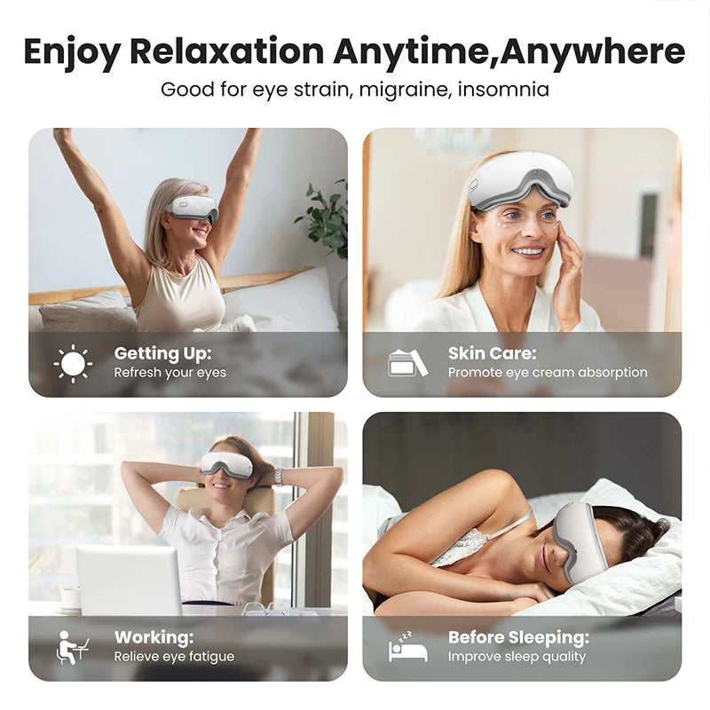 KEKTECK Eye Massager with Heat, Bluetooth Eye Mask for Migraine Relief