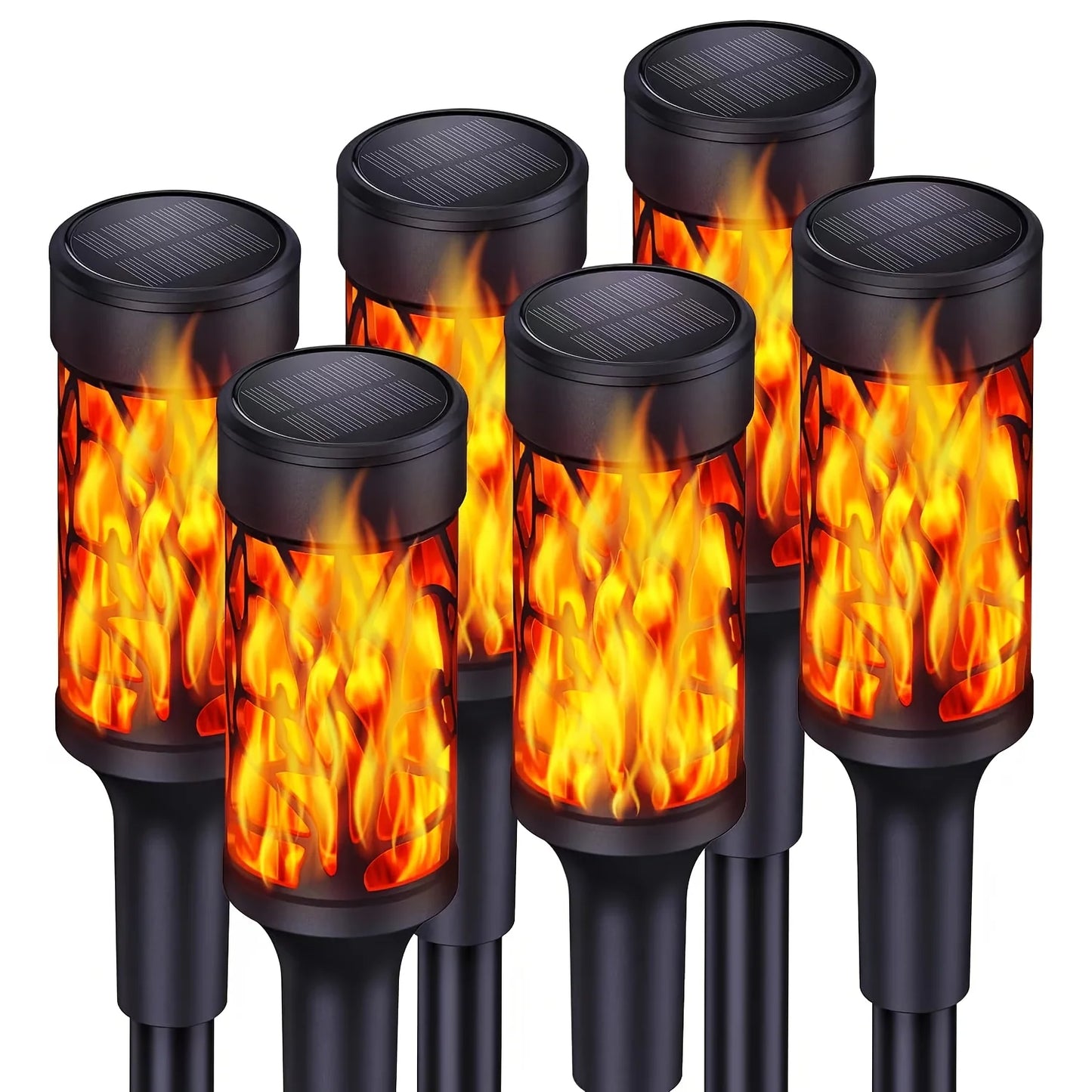 6/12Pack Solar Lights Outdoor, IPX5 Waterproof, Flame Torches