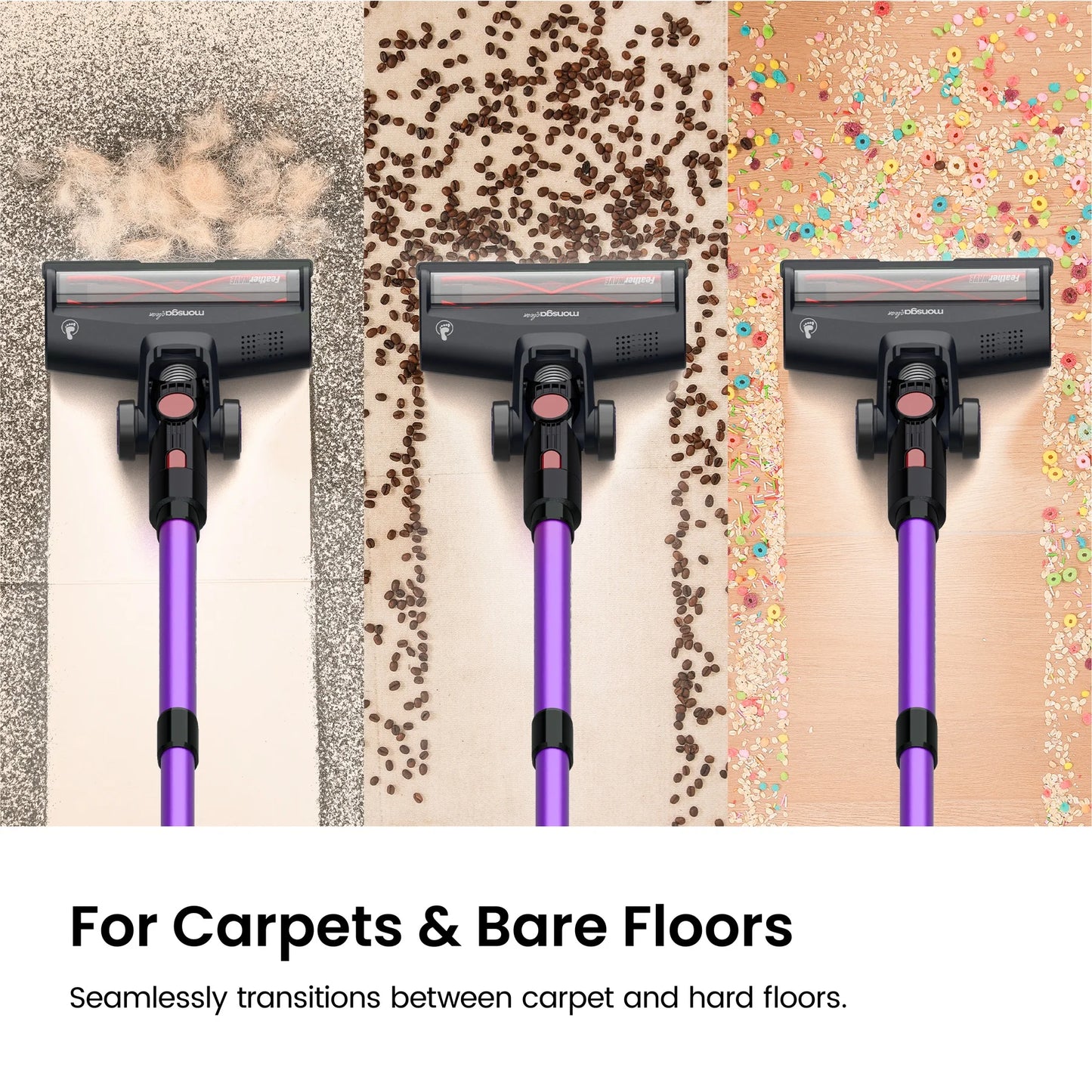 Monsga 55KPA 450W Cordless Vacuum Cleaner