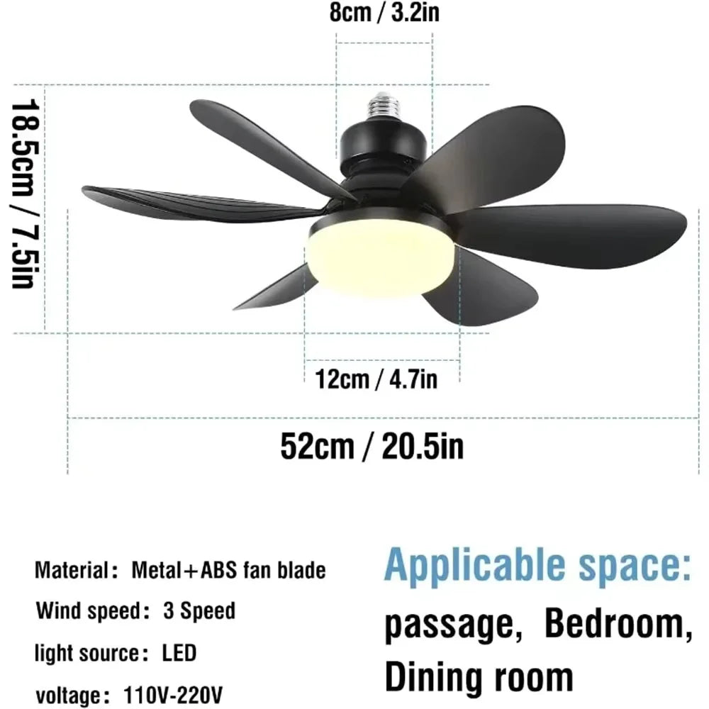 40W Ceiling Fan with Remote Control LED Light Fan