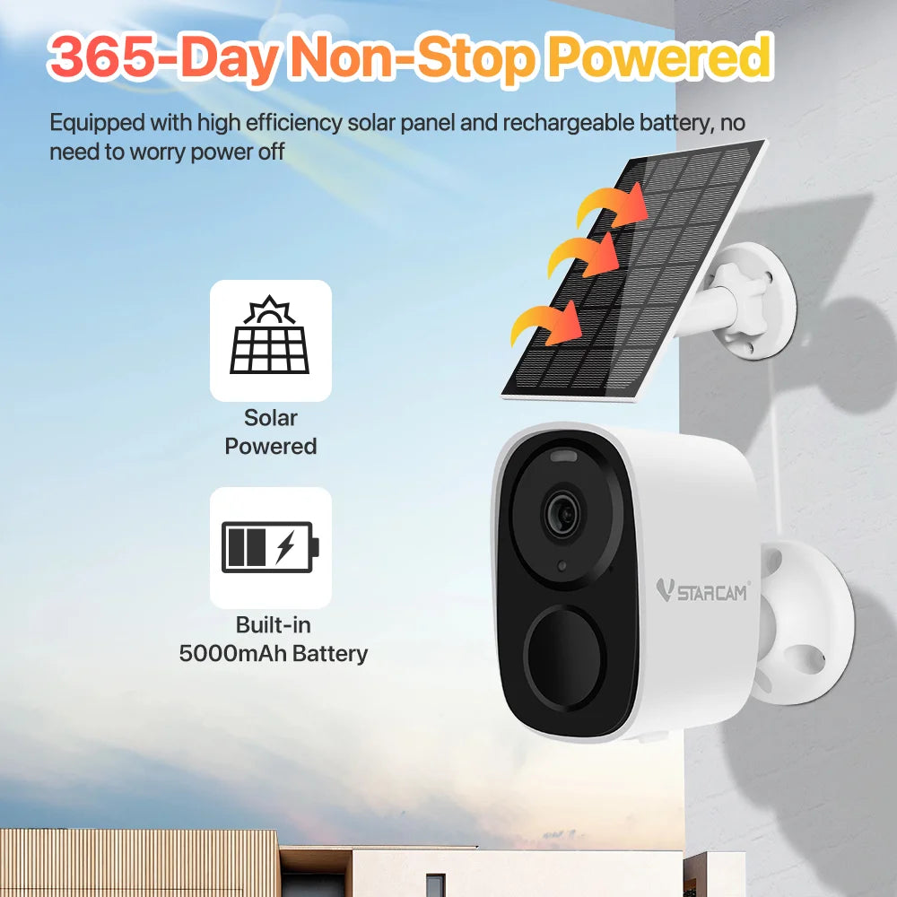 Vstarcam 2K Solar Security Cameras Wireless Outdoor Battery Powered