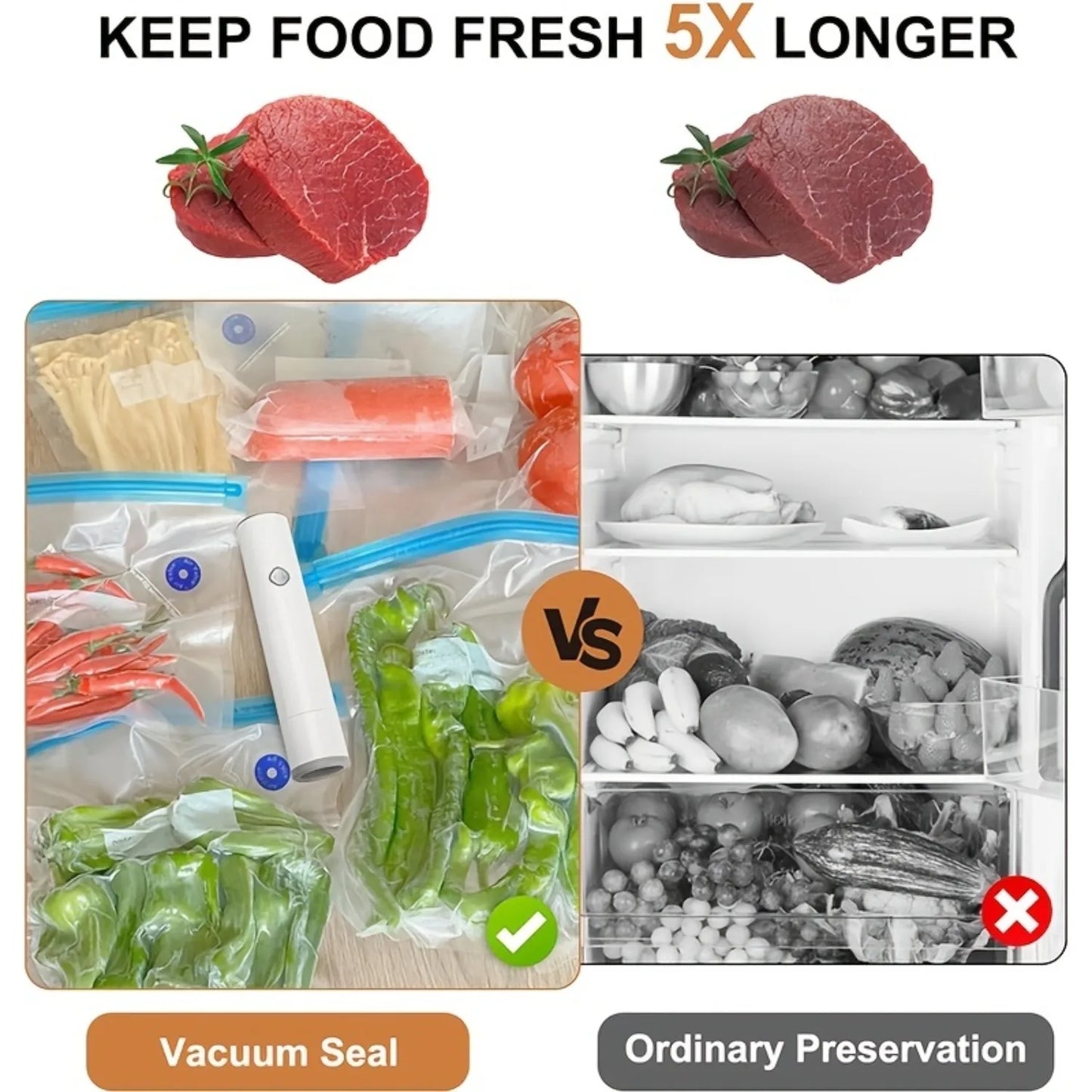 MZROT-80kPa Compact Vacuum Sealer for Food