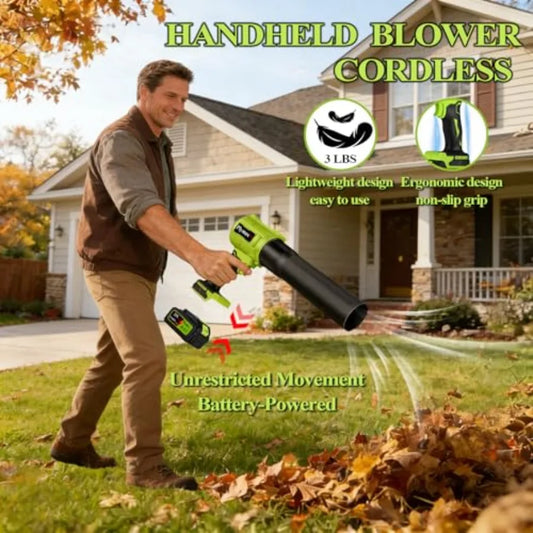 PLYMAX Cordless Leaf Blower, Electric Leaf Blower