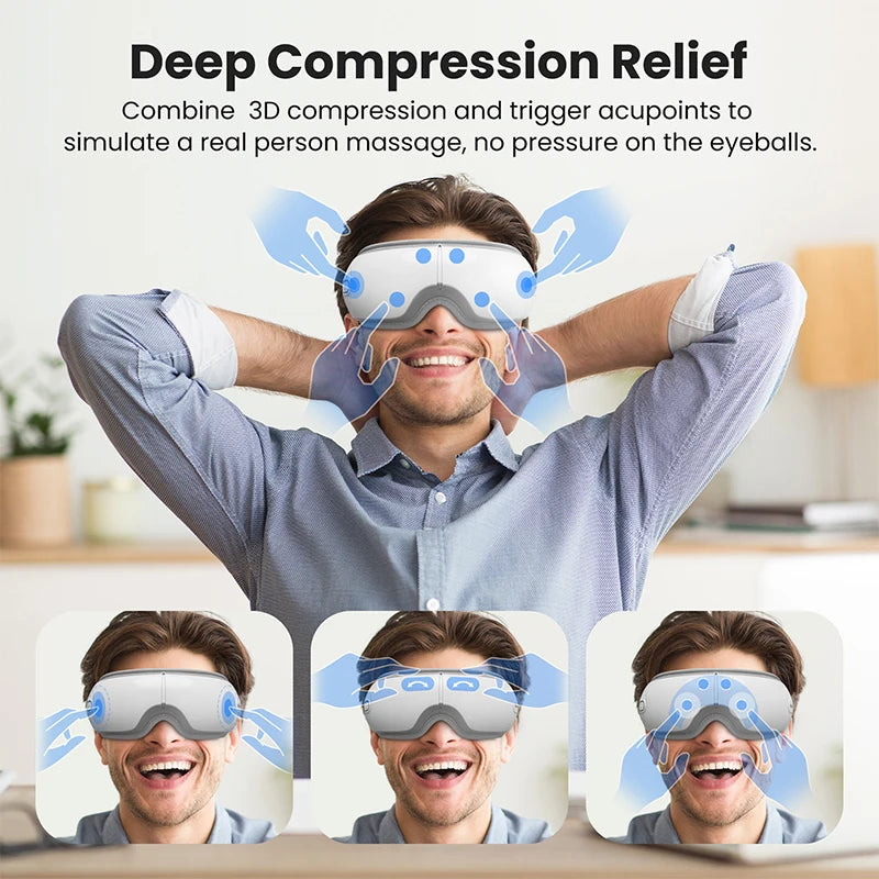 KEKTECK Eye Massager with Heat, Bluetooth Eye Mask for Migraine Relief