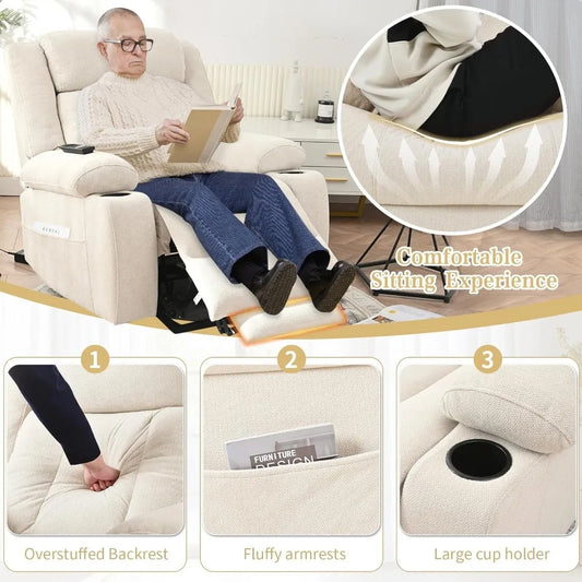Oversize Power Lift Recliner Chair for Big and Tall with Extended Footrest