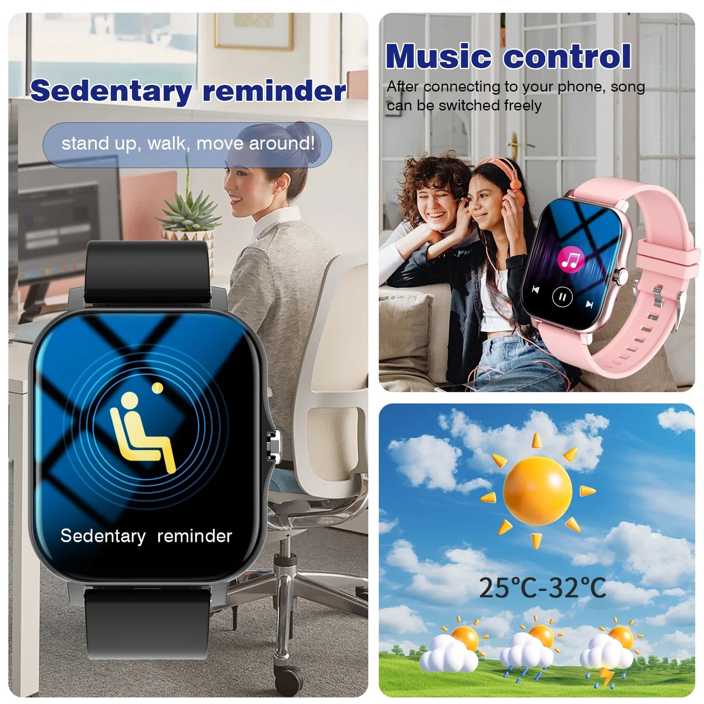 Odelettevcy Smartwatch, Wireless Calling/Dialing