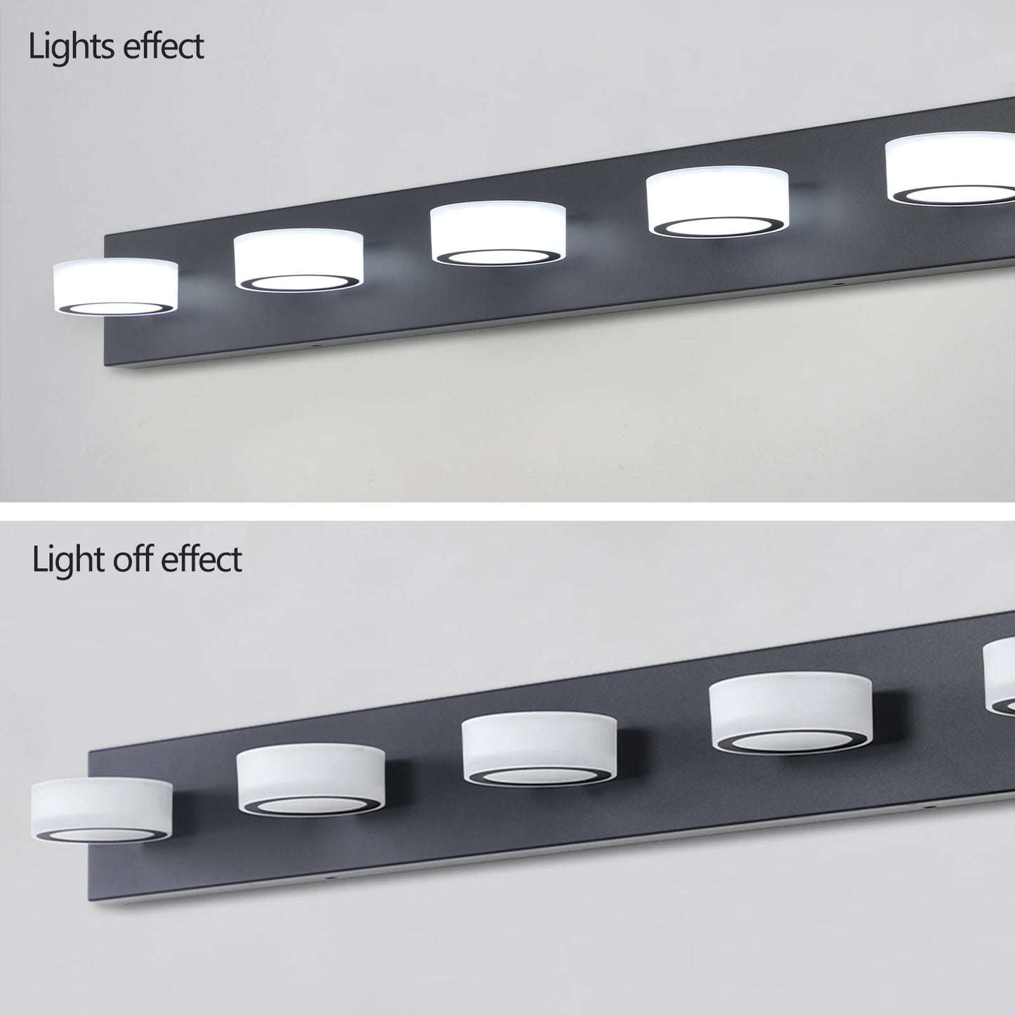 ARLGSITE Modern silver/black LED dressing area lighting