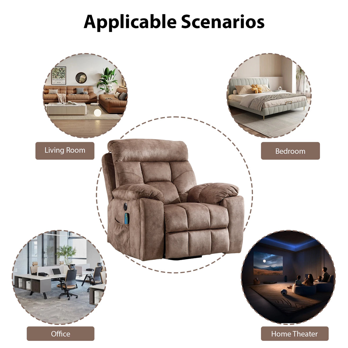 Power Lift Recliner Chair with Massage and Heat