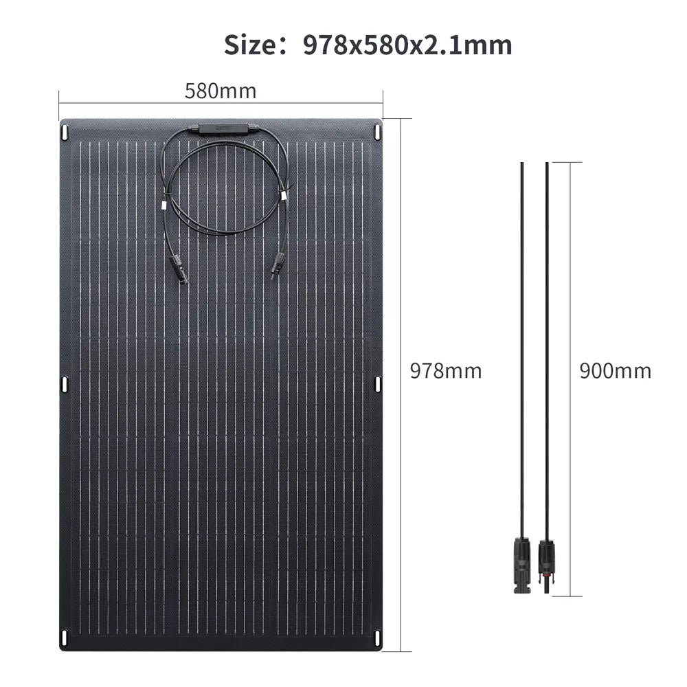 ALLPOWERS Flexible Solar Panel 100W Monocrystalline