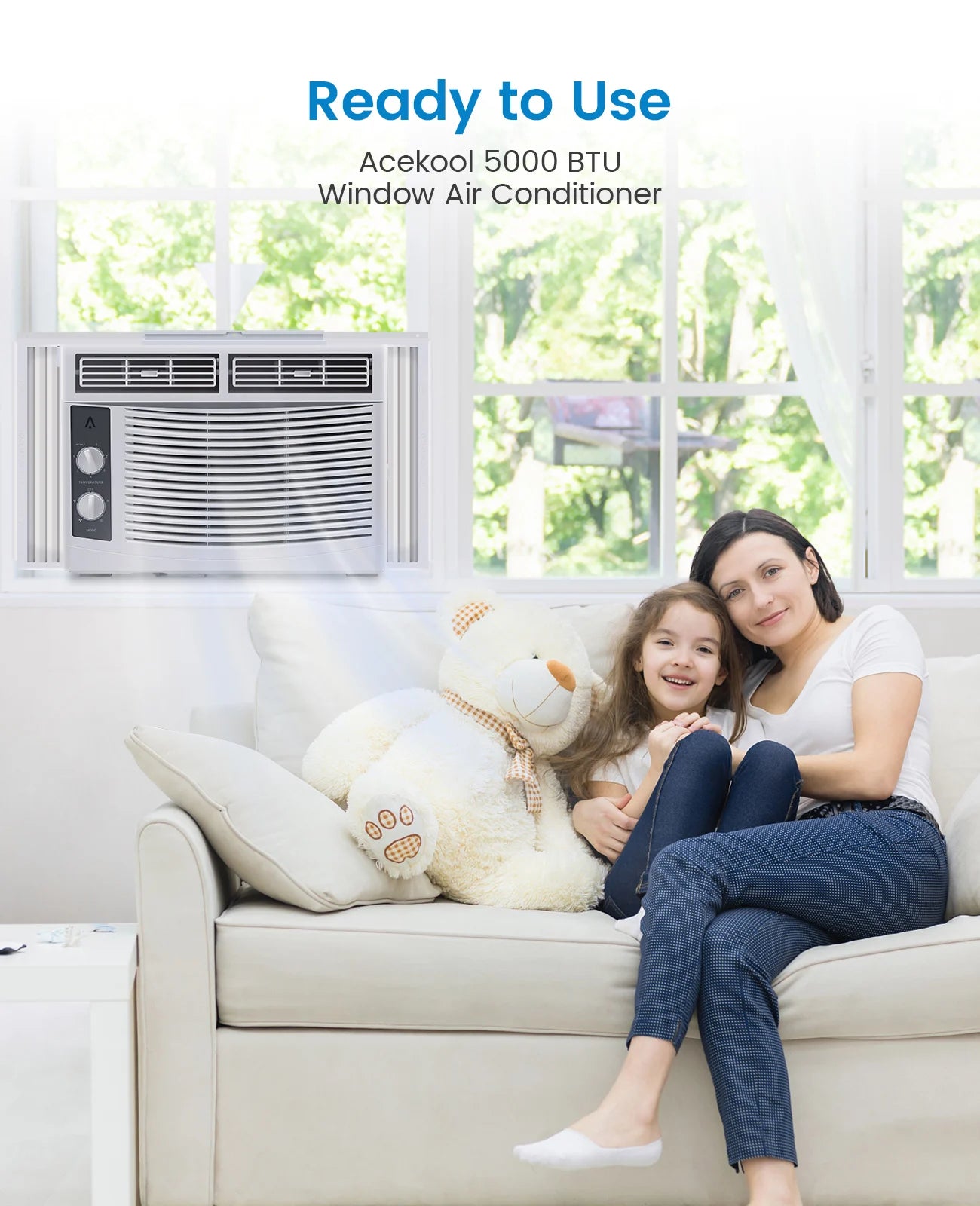 HiMISS 5000 BTU Window Air Conditioner Quiet AC Unit
