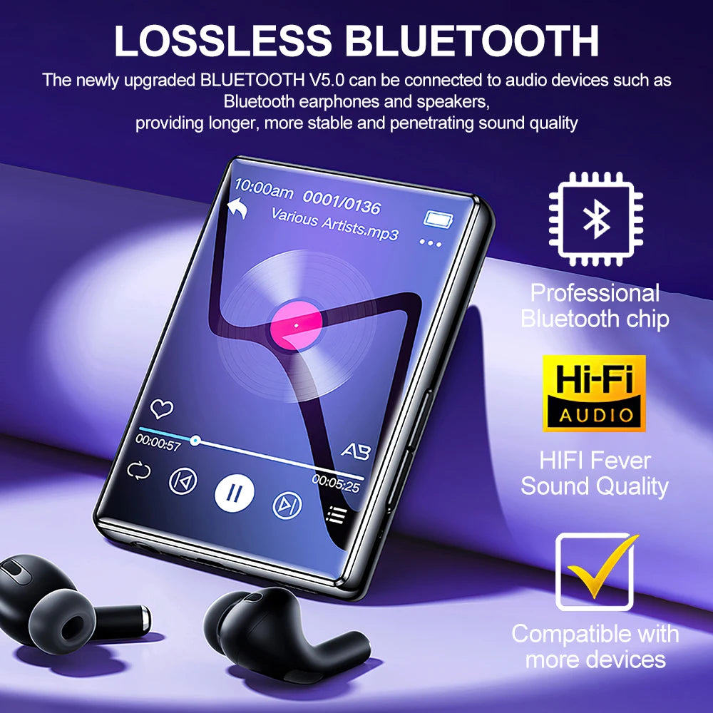 Bluetooth MP3 MP4 Player Portable Video HiFi Music Player 2.4"